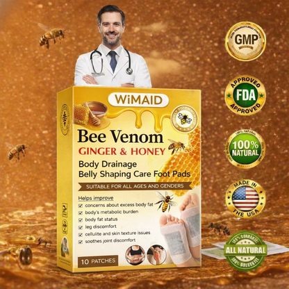 🏆 50K+ SOLD! 🌿Bee Venom Ginger Herbal Foot Patches (Set of 10)