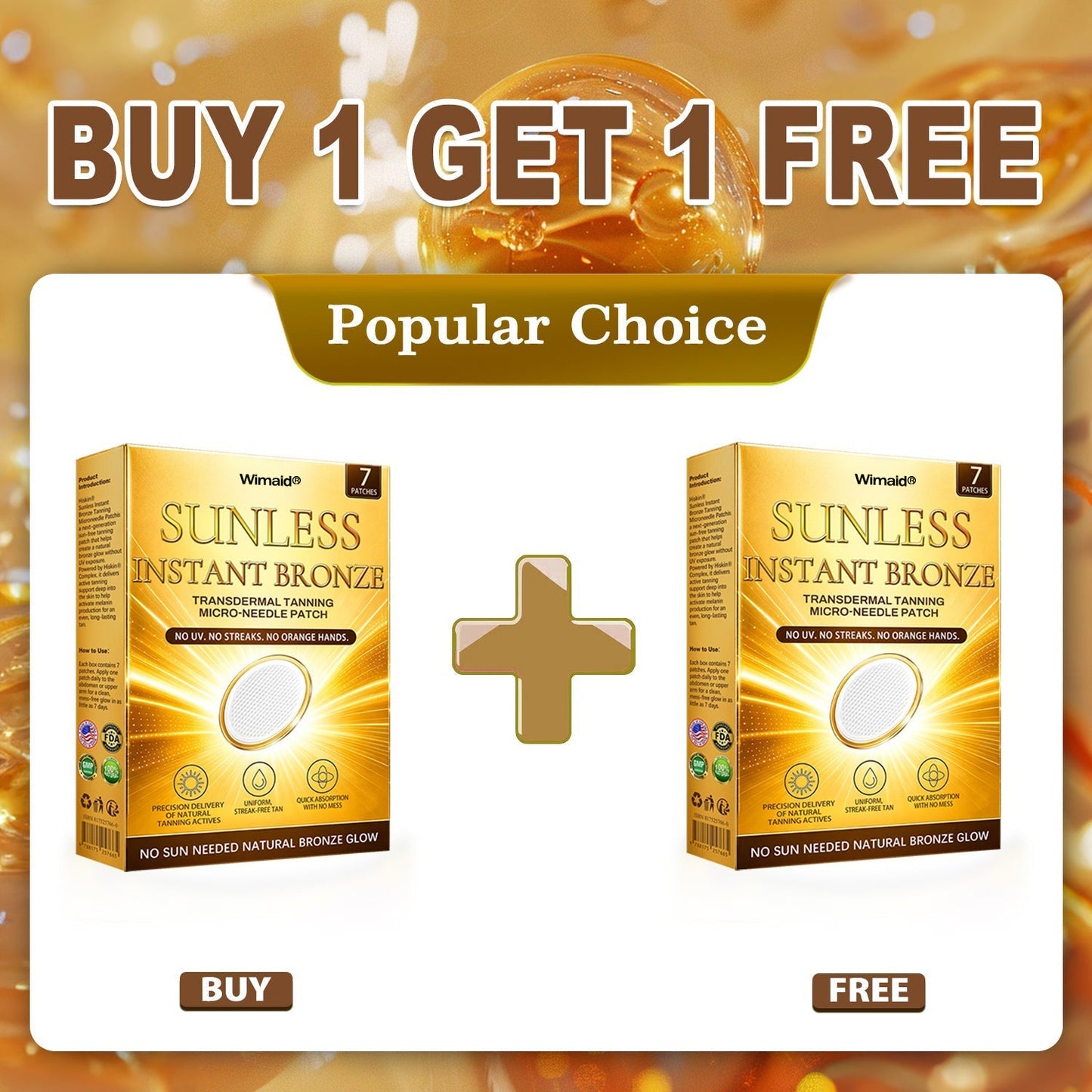 ☀️𝑶𝒇𝒇𝒊𝒄𝒊𝒂𝒍 𝑺𝒕𝒐𝒓𝒆 | ☀️ Wimaid® Sunless Instant Bronze Tanning Microneedle Patch (Just once a day) Visible Bronze Glow in 7 Days No UV, No Orange, No Streaks, No DHA, No Mess