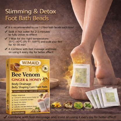 🏆 50K+ SOLD! 🌿Bee Venom Ginger Herbal Foot Patches (Set of 10)