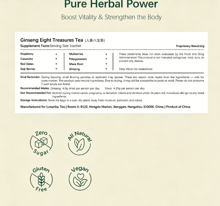 🏆 #1 Best Seller| Ginseng & Mulberry Herbal Tea