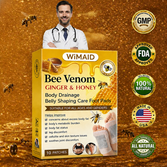 🏆 50.000+ VERKÄUFE! 🌿 Bienengift Ingwer Kräuter-Fußpflaster (10er-Set)