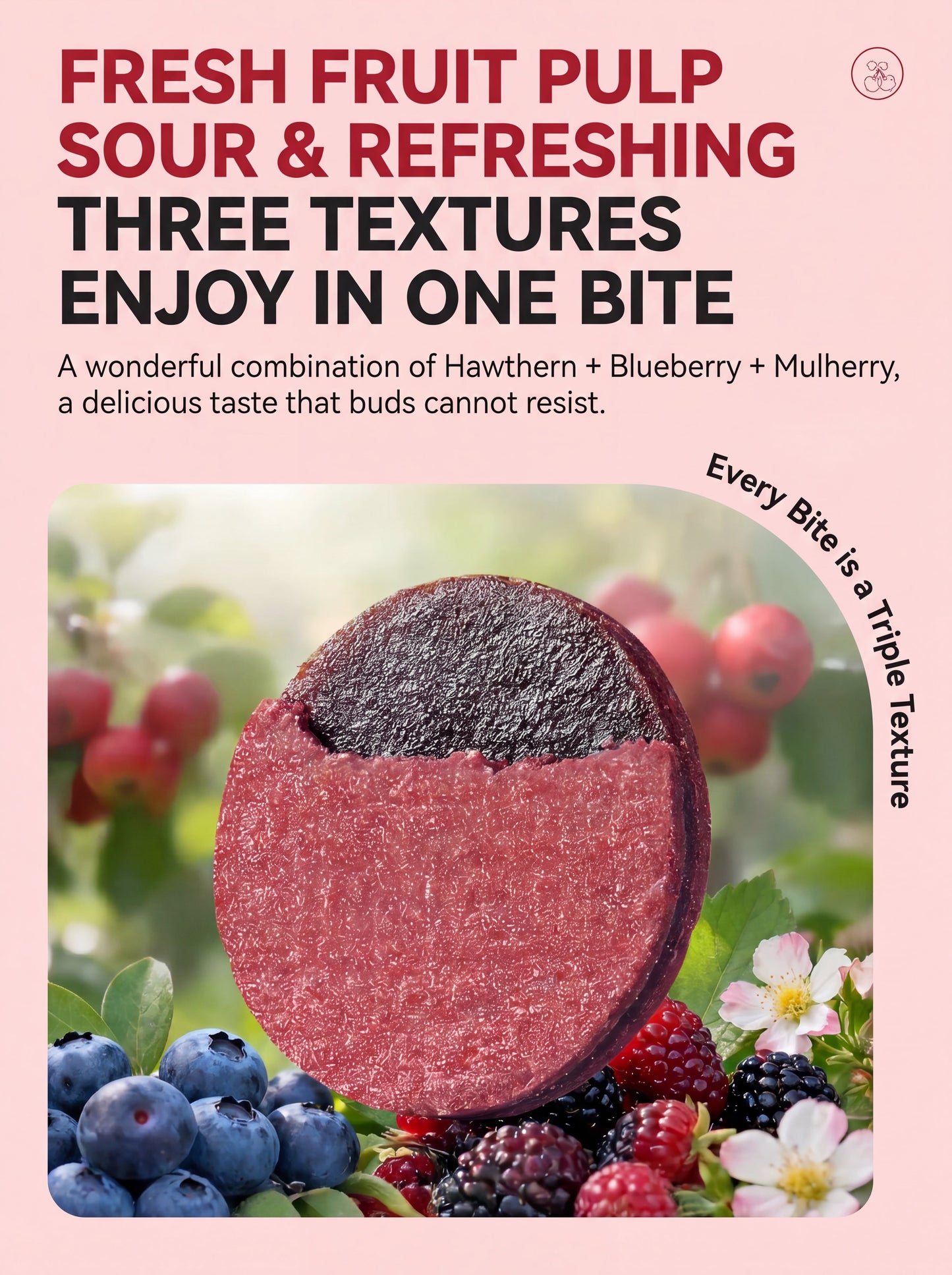 🏆 20K+ SOLD! 🌿Pure natural 🫐blueberry and 🍇mulberry stuffed 🍒hawthorn slices