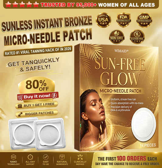 ☀️𝑶𝒇𝒇𝒊𝒄𝒊𝒂𝒍 𝑺𝒕𝒐𝒓𝒆 | ☀️ Wimaid® Sunless Instant Bronze Tanning Microneedle Patch (Nur einmal täglich) Sichtbarer Bronze-Glanz in 7 Tagen Ohne UV, ohne Orange, ohne Streifen, ohne DHA, ohne Unordnung