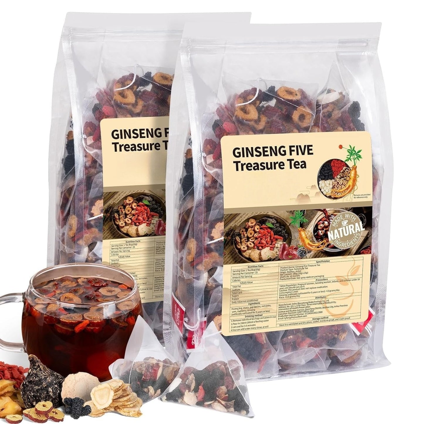 🏆 #1 Best Seller| Ginseng & Mulberry Herbal Tea