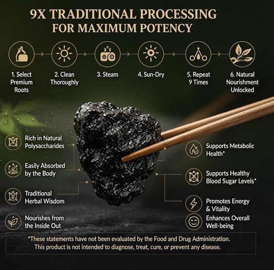 9X Prepared Rehmannia Root | Natural Blood Sugar & Metabolic Support Tonic-EDC