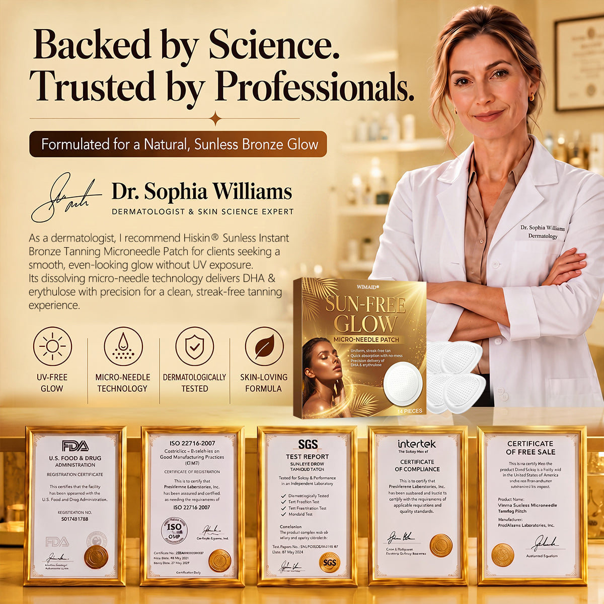 ☀️𝑶𝒇𝒇𝒊𝒄𝒊𝒂𝒍 𝑺𝒕𝒐𝒓𝒆 | ☀️ Wimaid® Sunless Instant Bronze Tanning Microneedle Patch (Just once a day) Visible Bronze Glow in 7 Days No UV, No Orange, No Streaks, No DHA, No Mess