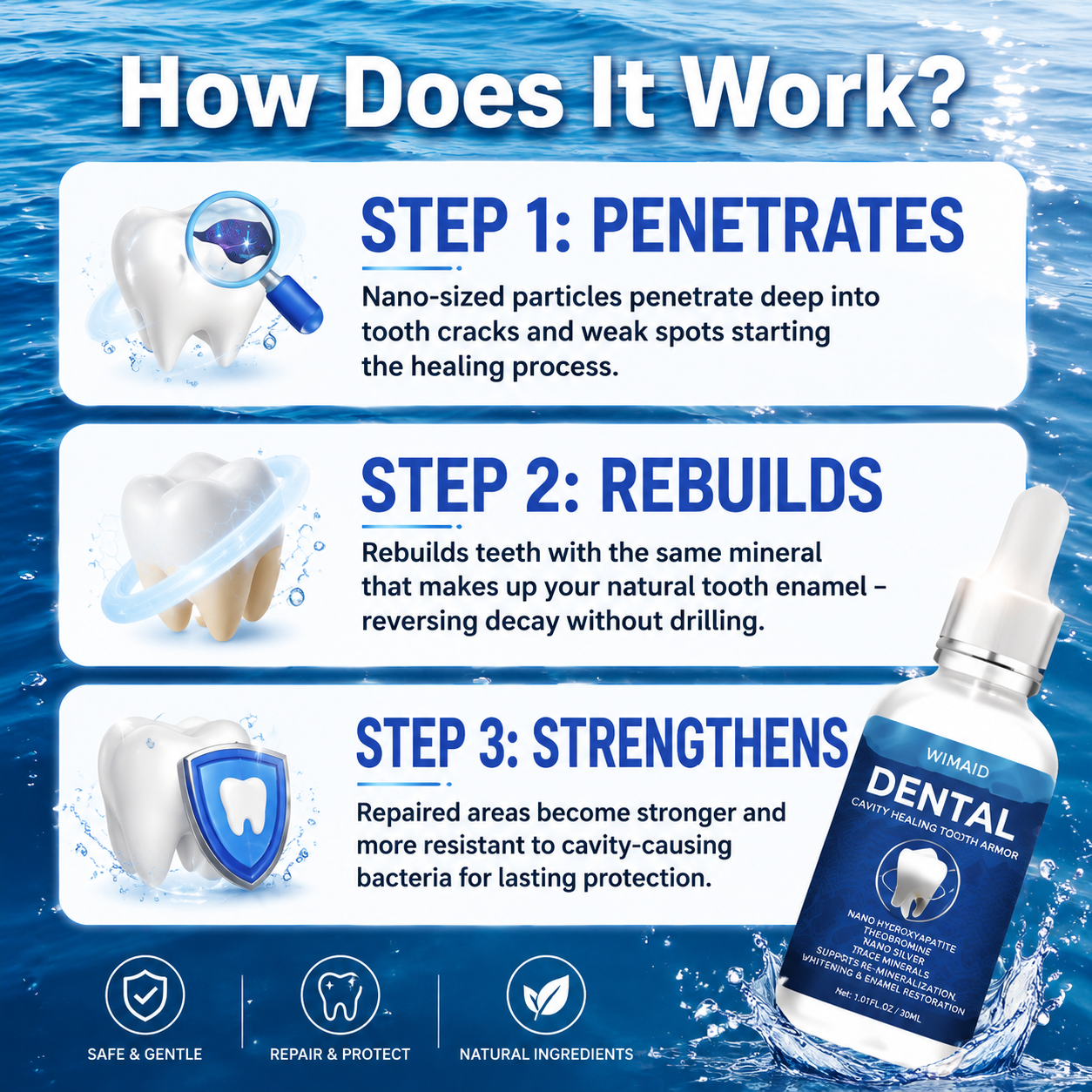 Wimaid™ Advanced Enamel Repair & Whitening Kit (Includes Free LED Mirror)